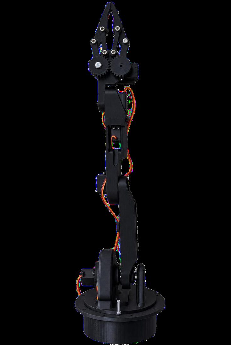 The finished arm standing upright on its base